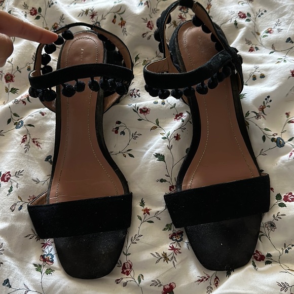 ZARA POM POM TRIM SANDALS - Picture 2 of 4